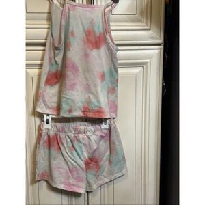 T&B Girls Tie-Dye Tank and Shorts 2-Piece Sleepwear Set Multicolor Medium